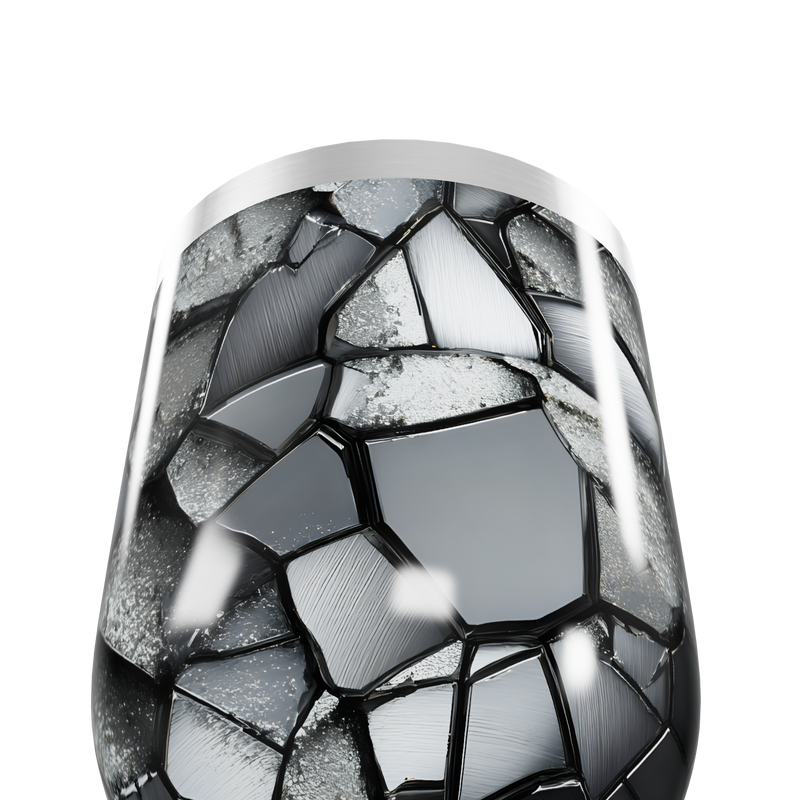 Copo Térmico Slim - Efeito Pedra Preto e Cinza