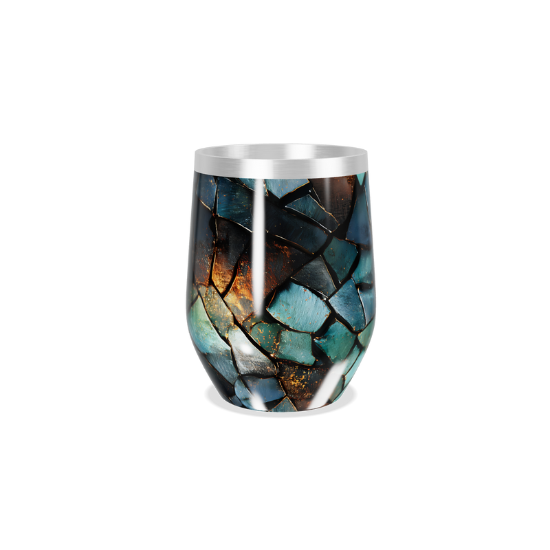 Copo Térmico Slim - Vidro Azul Mosaico