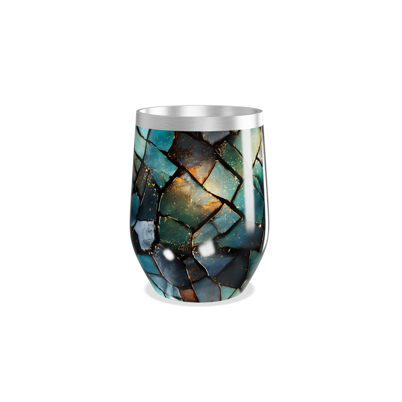 Copo Térmico Slim - Vidro Azul Mosaico