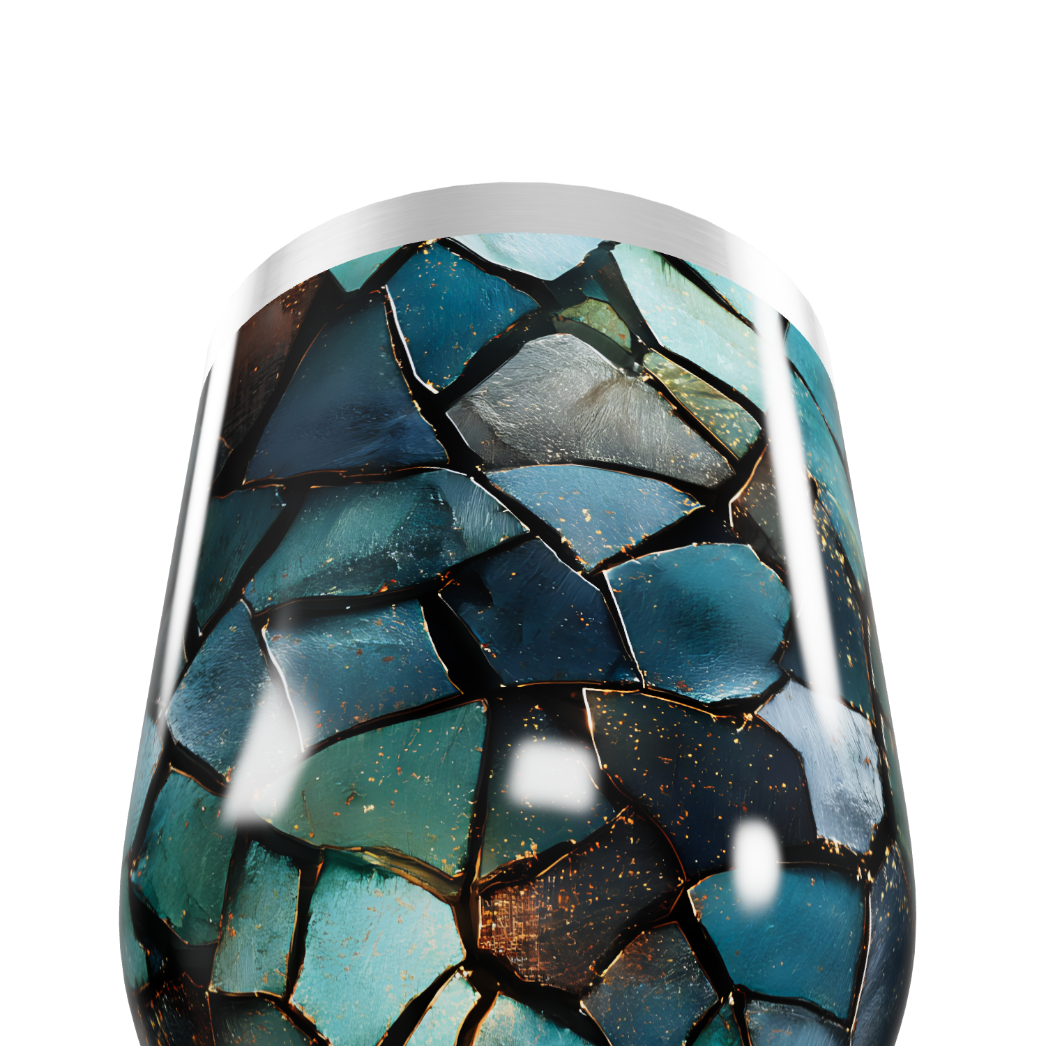 Copo Térmico Slim - Vidro Azul Mosaico