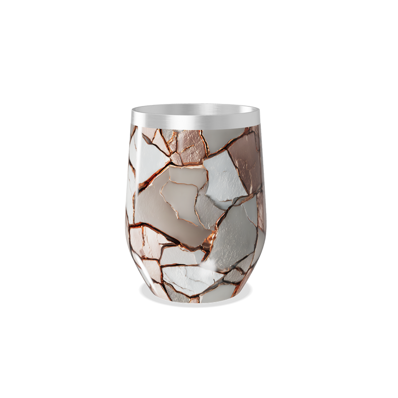 Copo Térmico Slim - Design Craquelado Metalizado