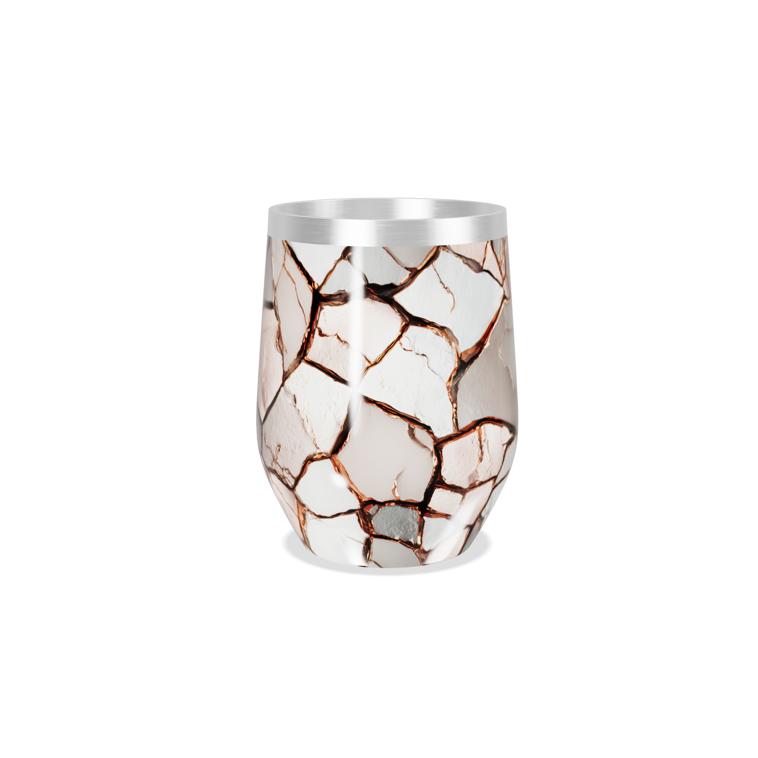 Copo Térmico Slim - Design Craquelado Metalizado