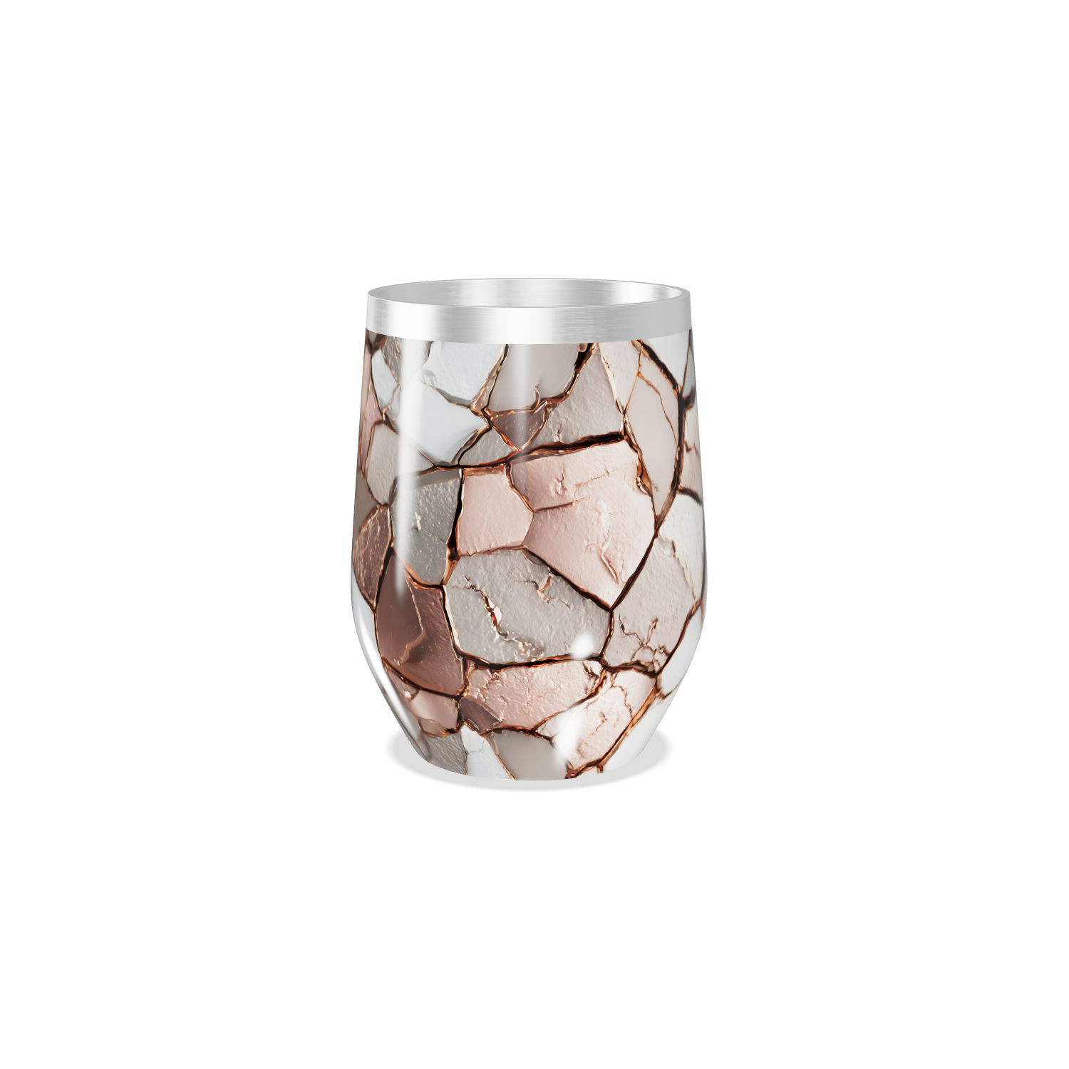 Copo Térmico Slim - Design Craquelado Metalizado