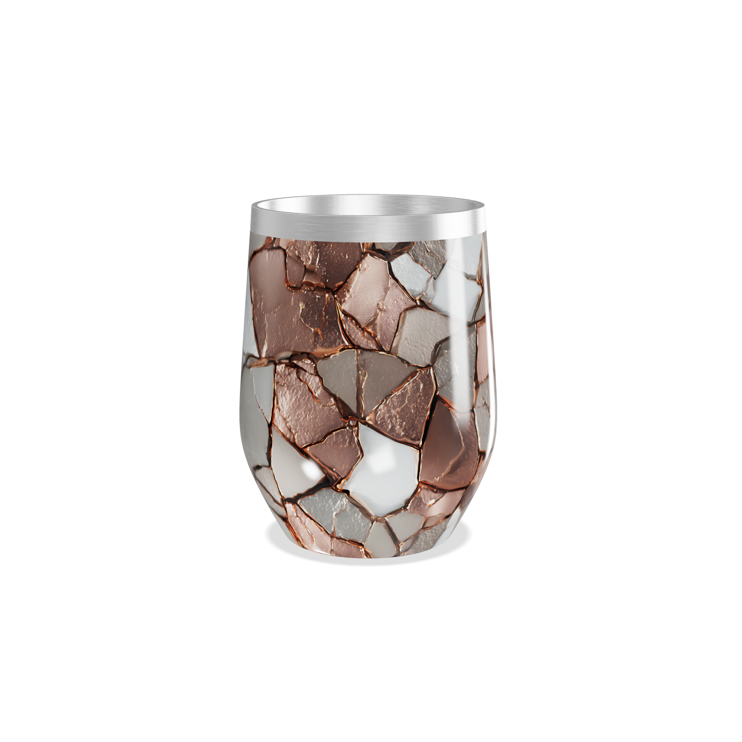 Copo Térmico Slim - Design Craquelado Metalizado