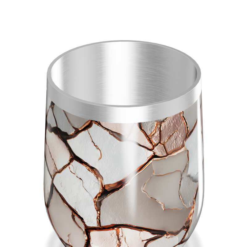 Copo Térmico Slim - Design Craquelado Metalizado
