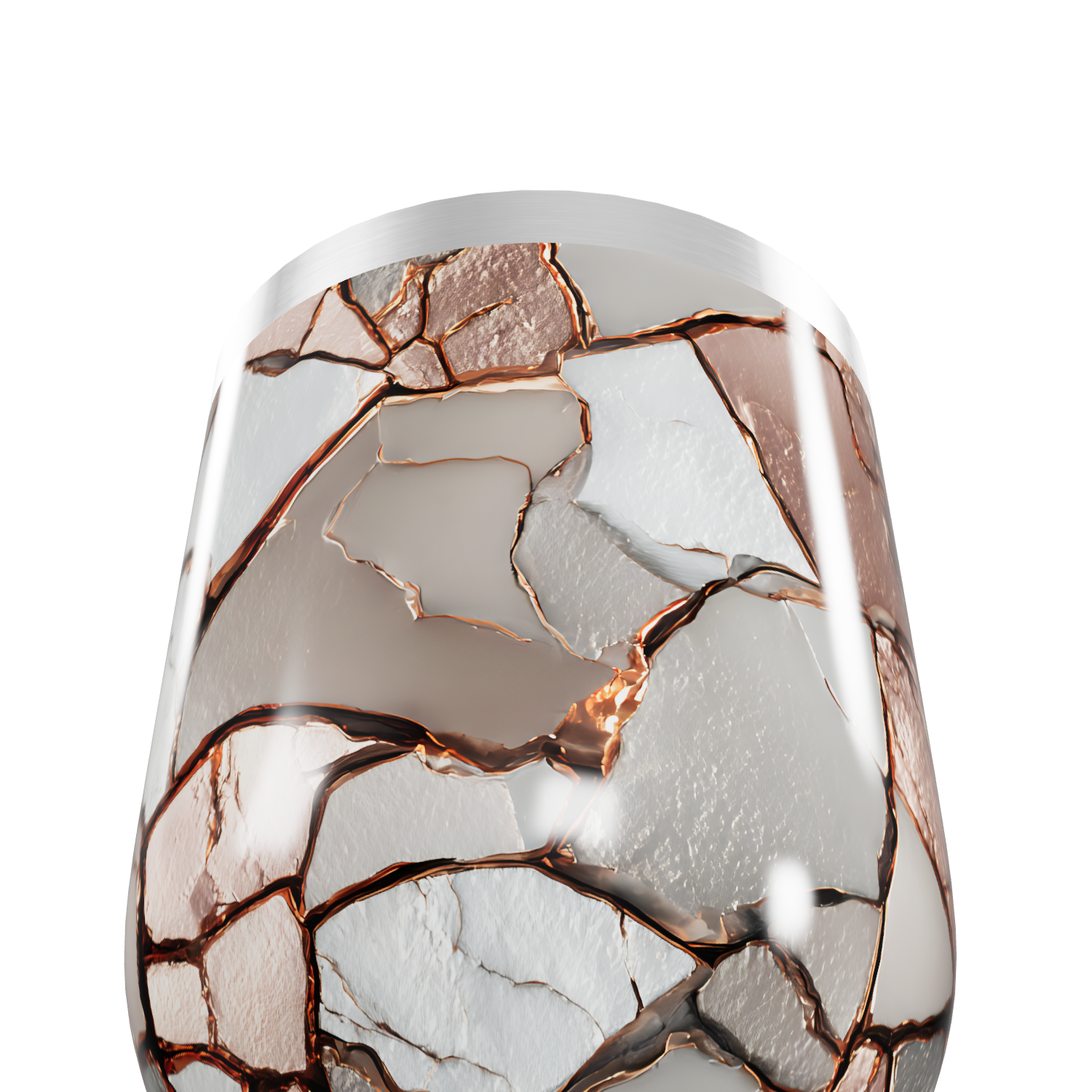 Copo Térmico Slim - Design Craquelado Metalizado