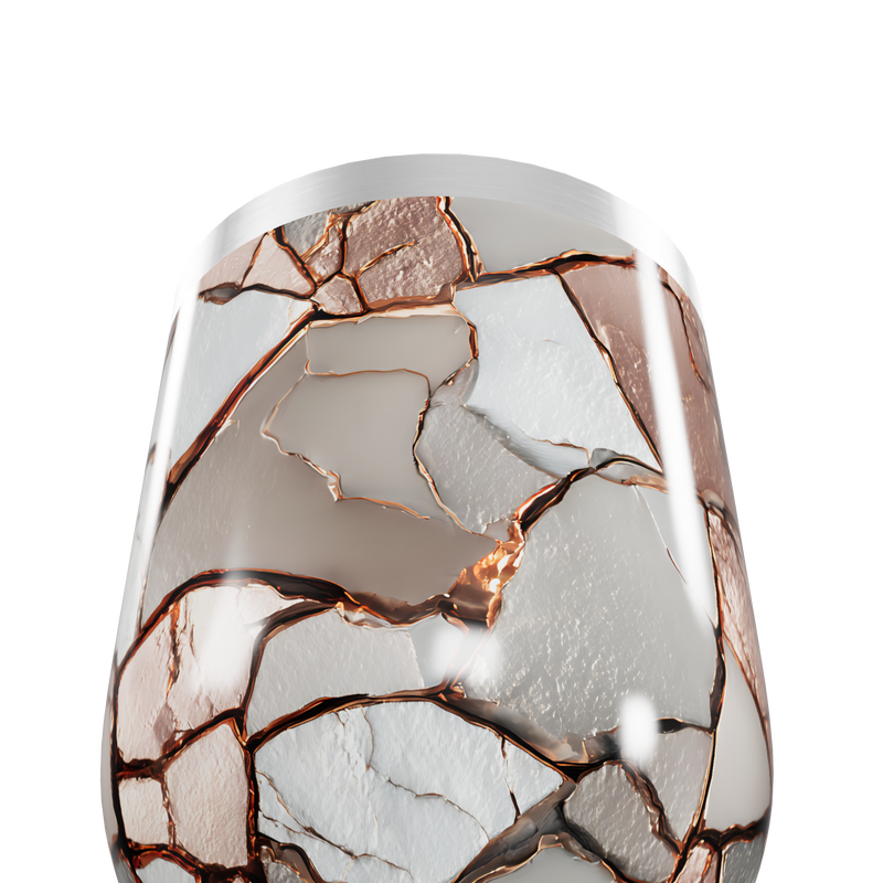 Copo Térmico Slim - Design Craquelado Metalizado