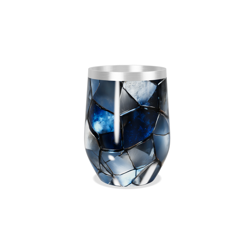 Copo Térmico Slim - Vidro Azul Marmorizado