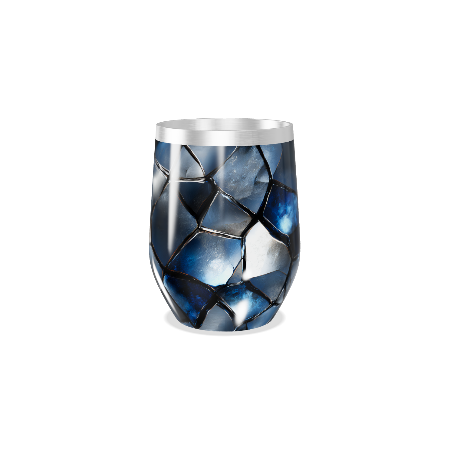 Copo Térmico Slim - Vidro Azul Marmorizado