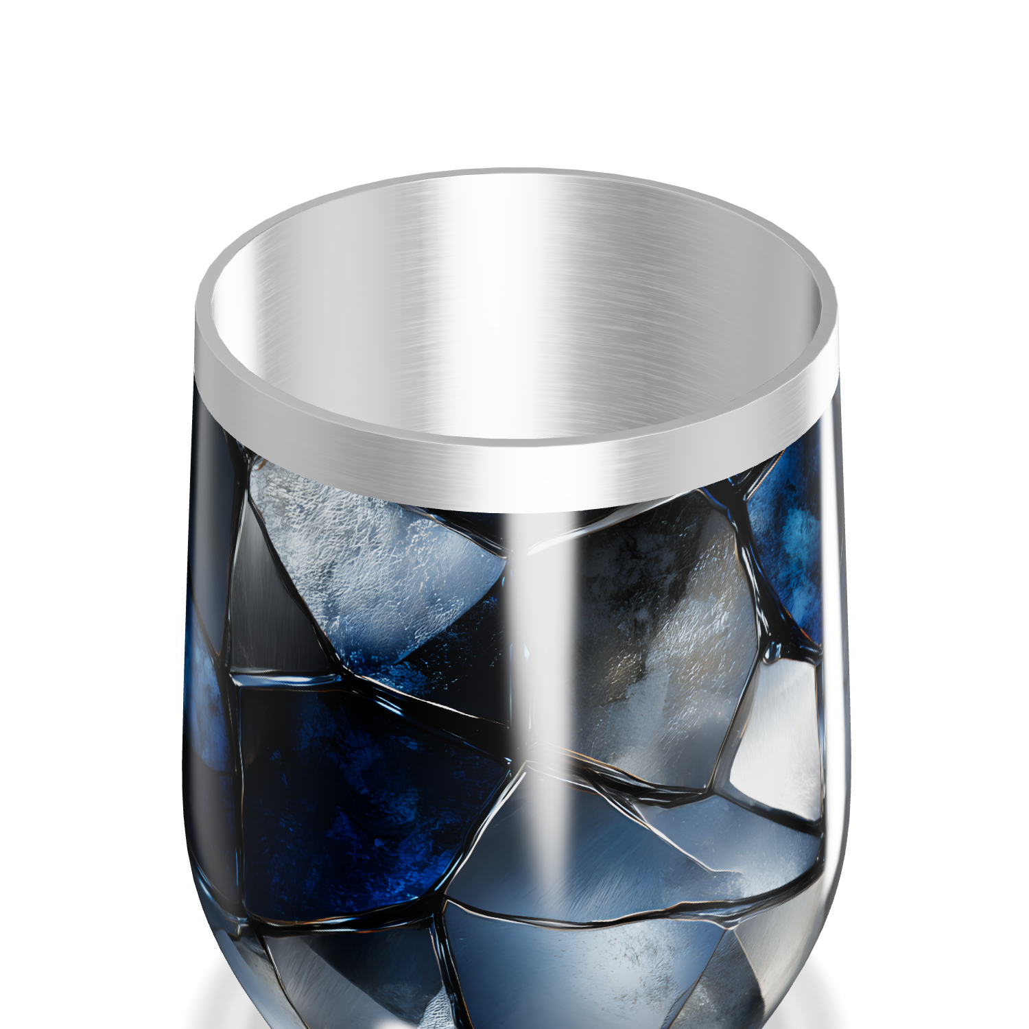 Copo Térmico Slim - Vidro Azul Marmorizado