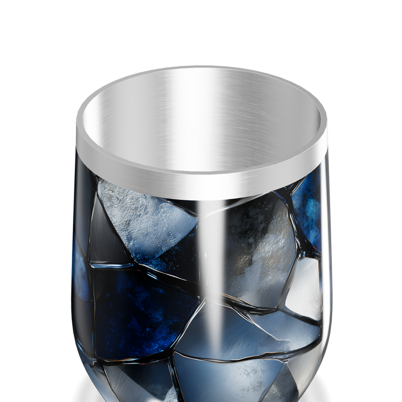 Copo Térmico Slim - Vidro Azul Marmorizado