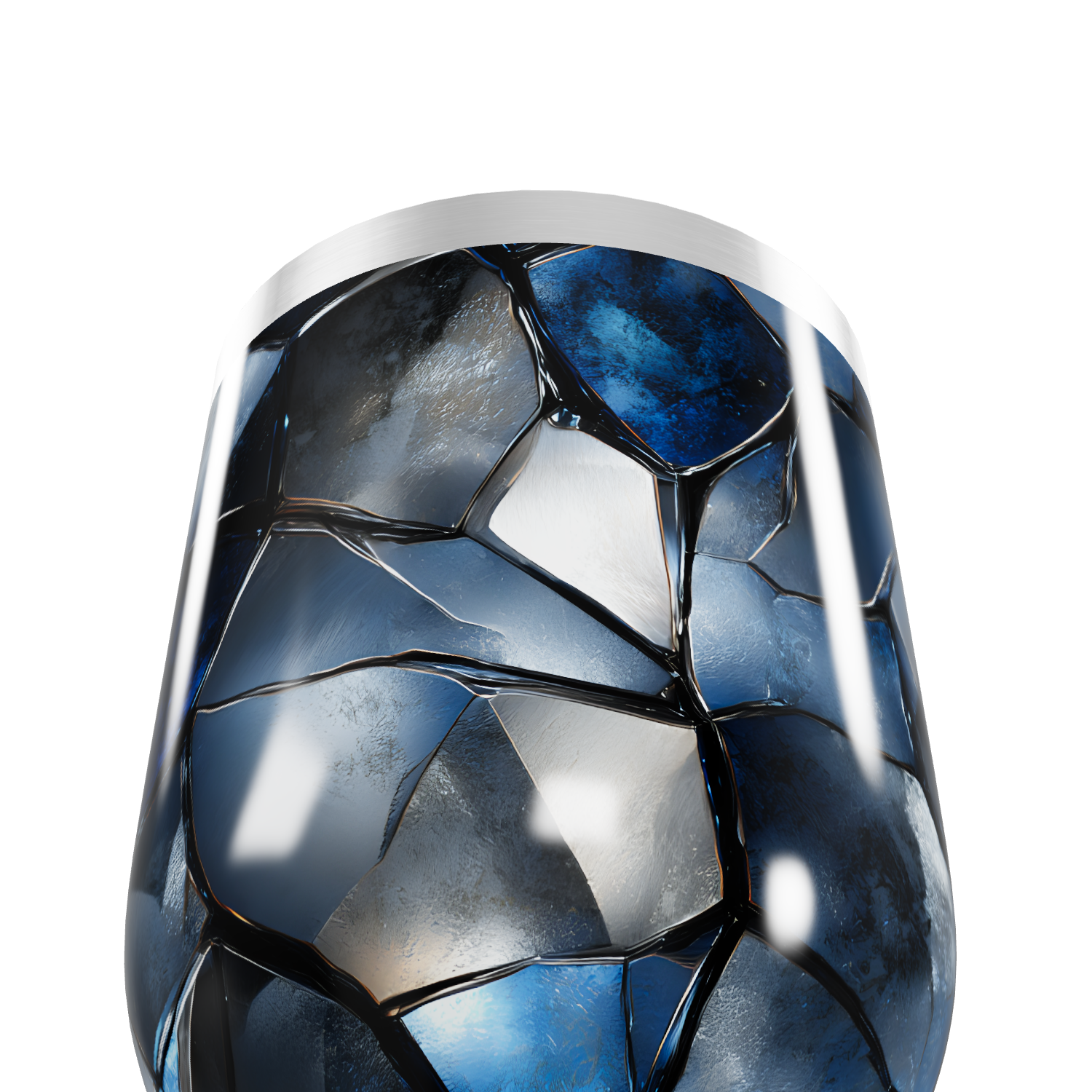 Copo Térmico Slim - Vidro Azul Marmorizado