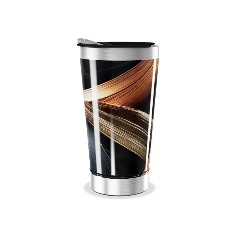 Copo Térmico - Estampa Abstrata Metalizado