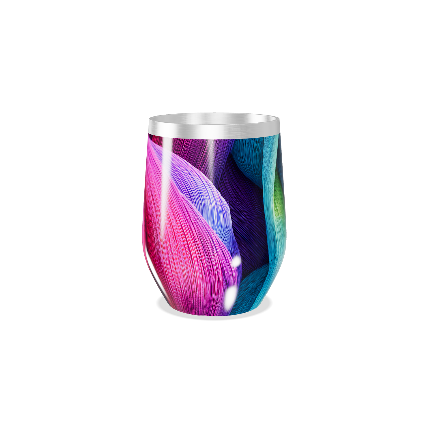 Copo Térmico Slim - Azul e Rosa Abstrato