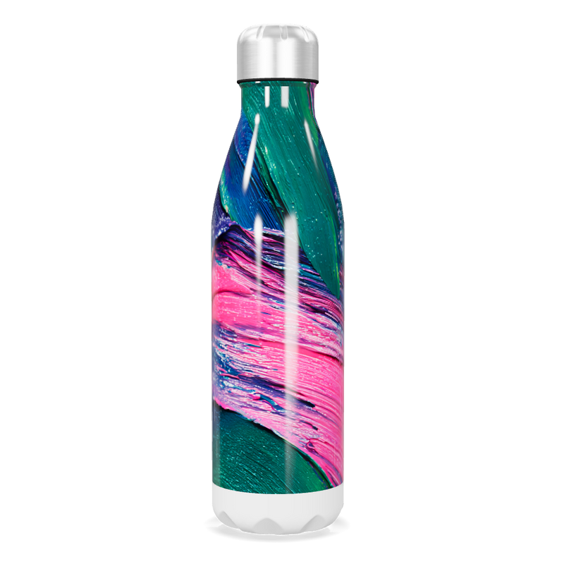 Garrafa Inox - Colorida com Estampa Abstrata