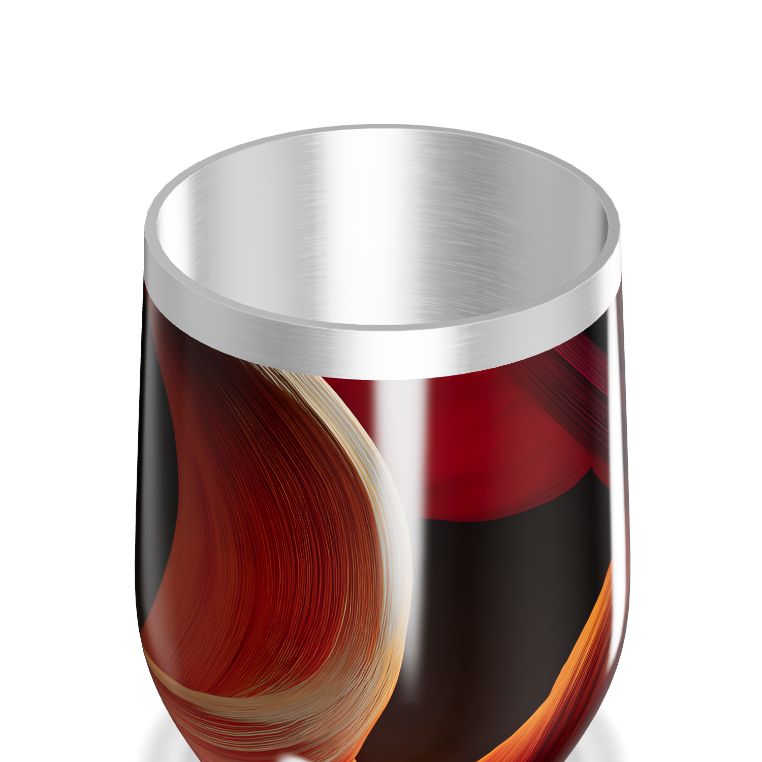 Copo Térmico Slim - Abstrato Vermelho Aço Inox