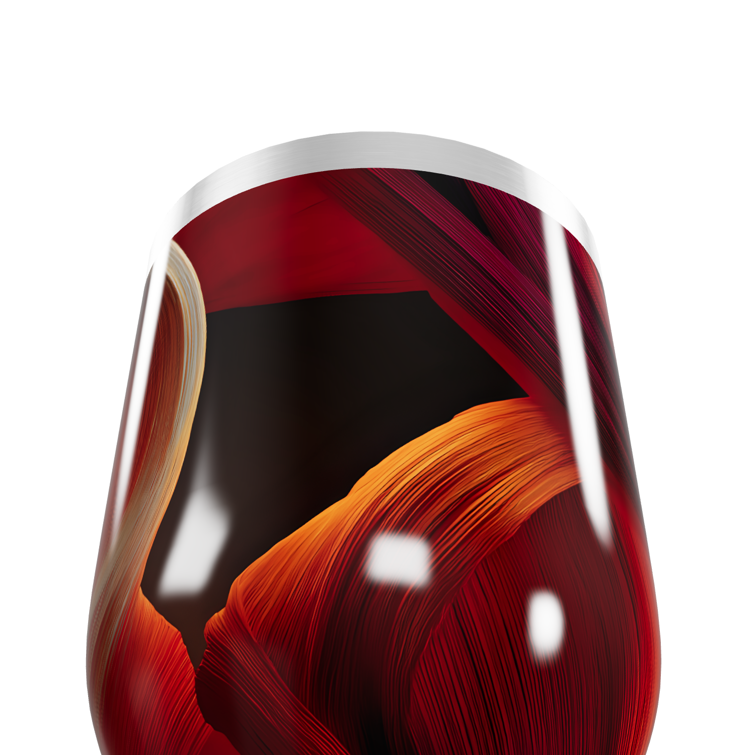 Copo Térmico Slim - Abstrato Vermelho Aço Inox