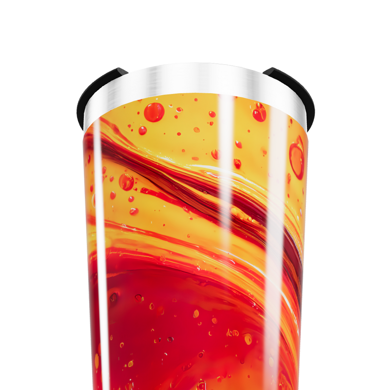 Copo Térmico - Com estampa laranja e vermelha