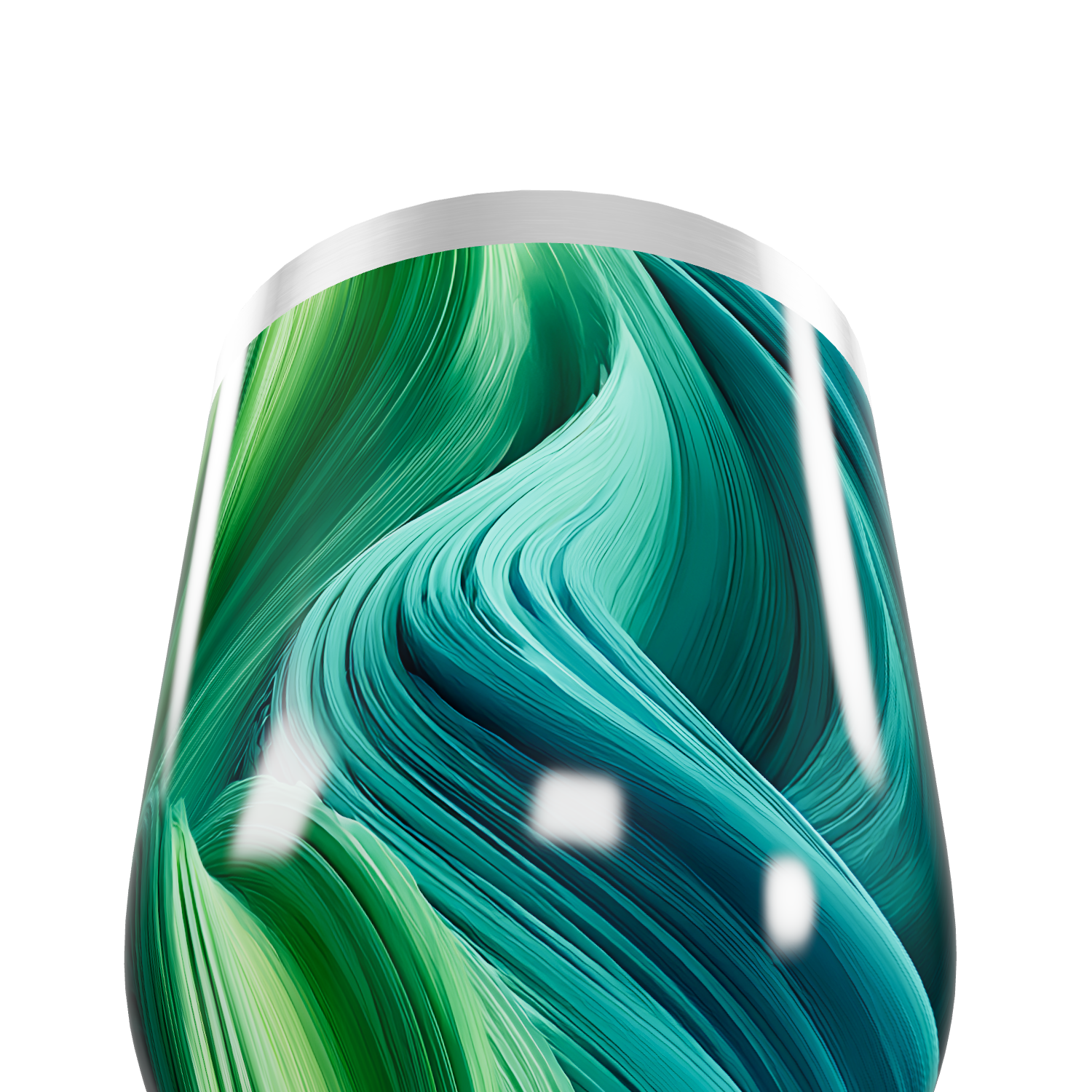 Copo Térmico Slim - Verde Abstrato Inox