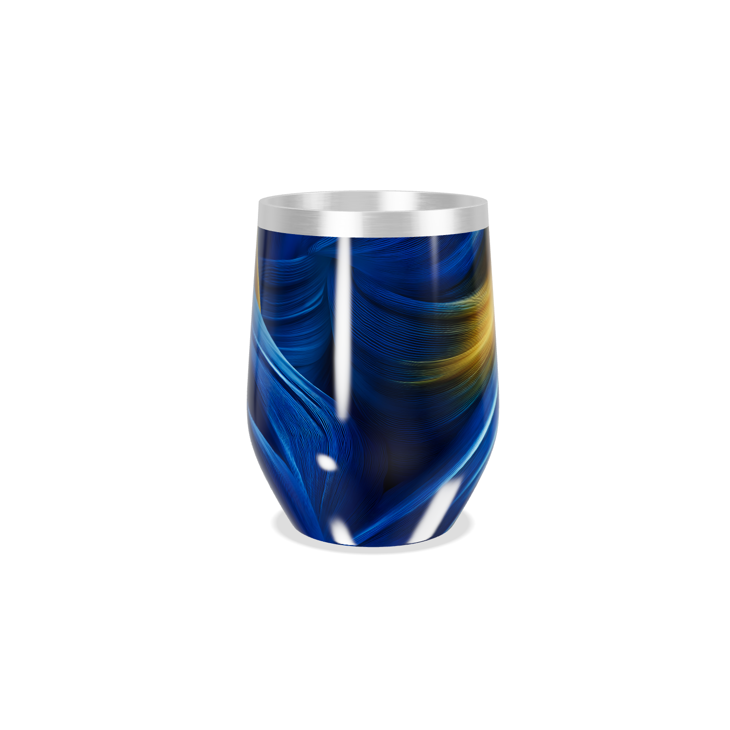 Copo Térmico Slim - Azul com Detalhes Amarelos