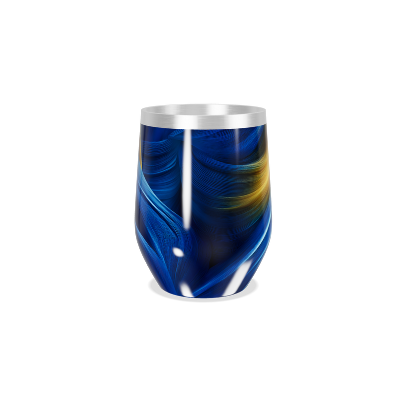 Copo Térmico Slim - Azul com Detalhes Amarelos