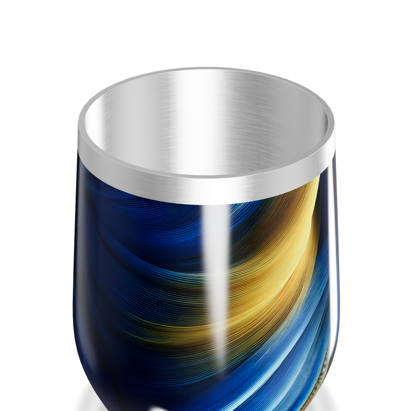 Copo Térmico Slim - Azul com Detalhes Amarelos