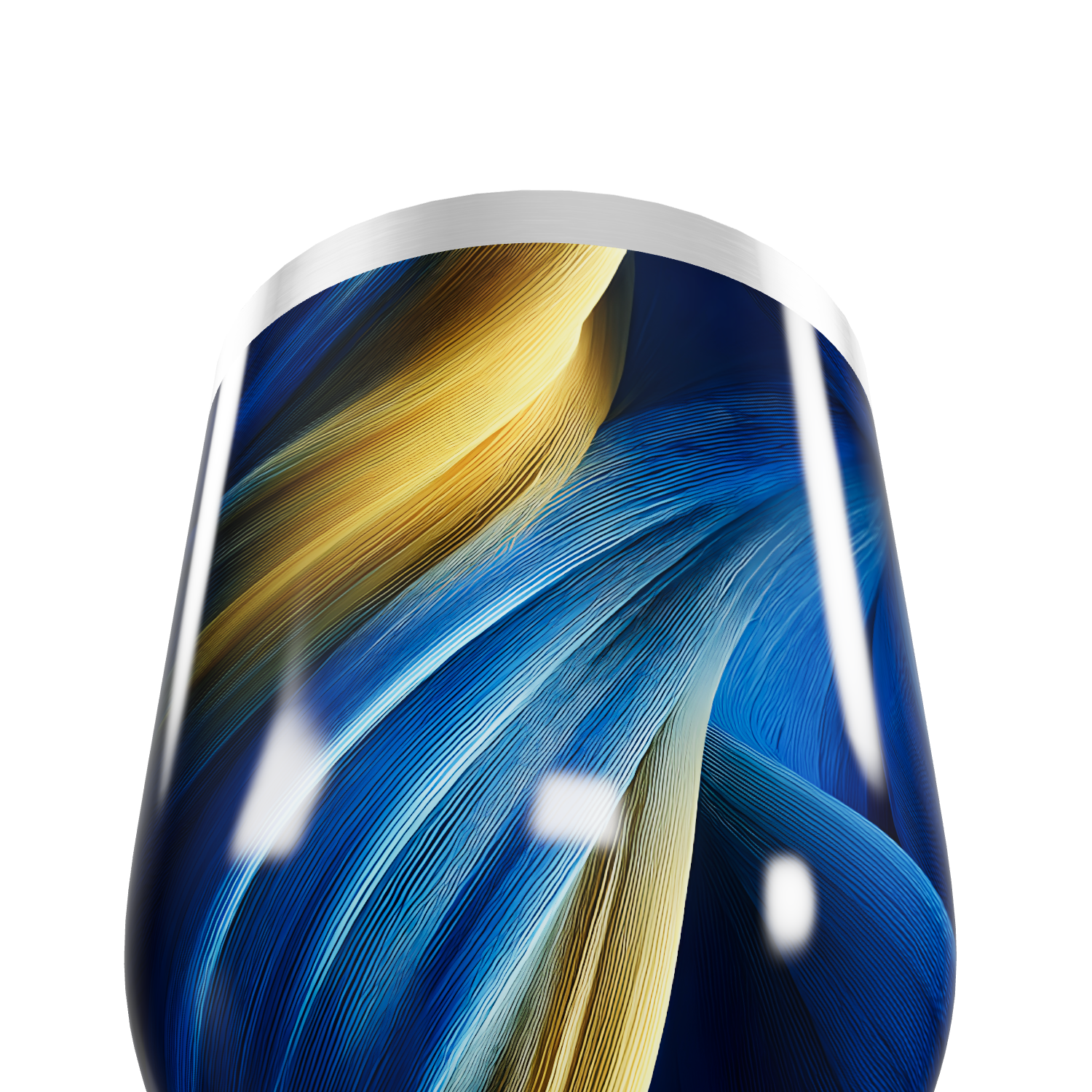 Copo Térmico Slim - Azul com Detalhes Amarelos