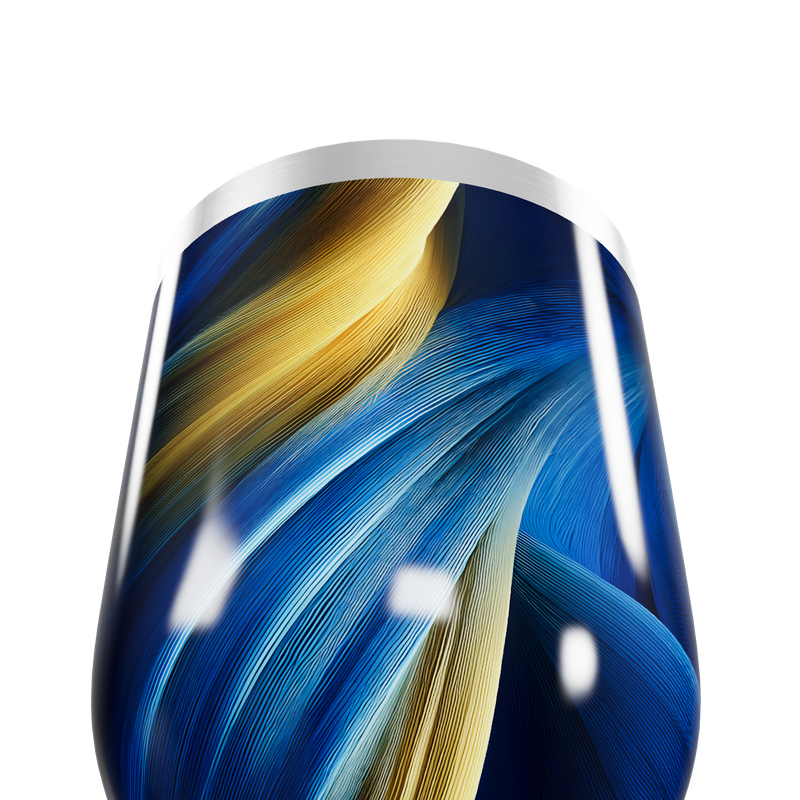 Copo Térmico Slim - Azul com Detalhes Amarelos