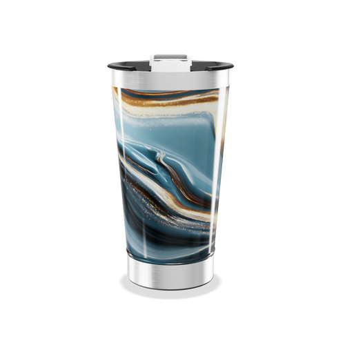 Copo Térmico - Azul Mármore Inox