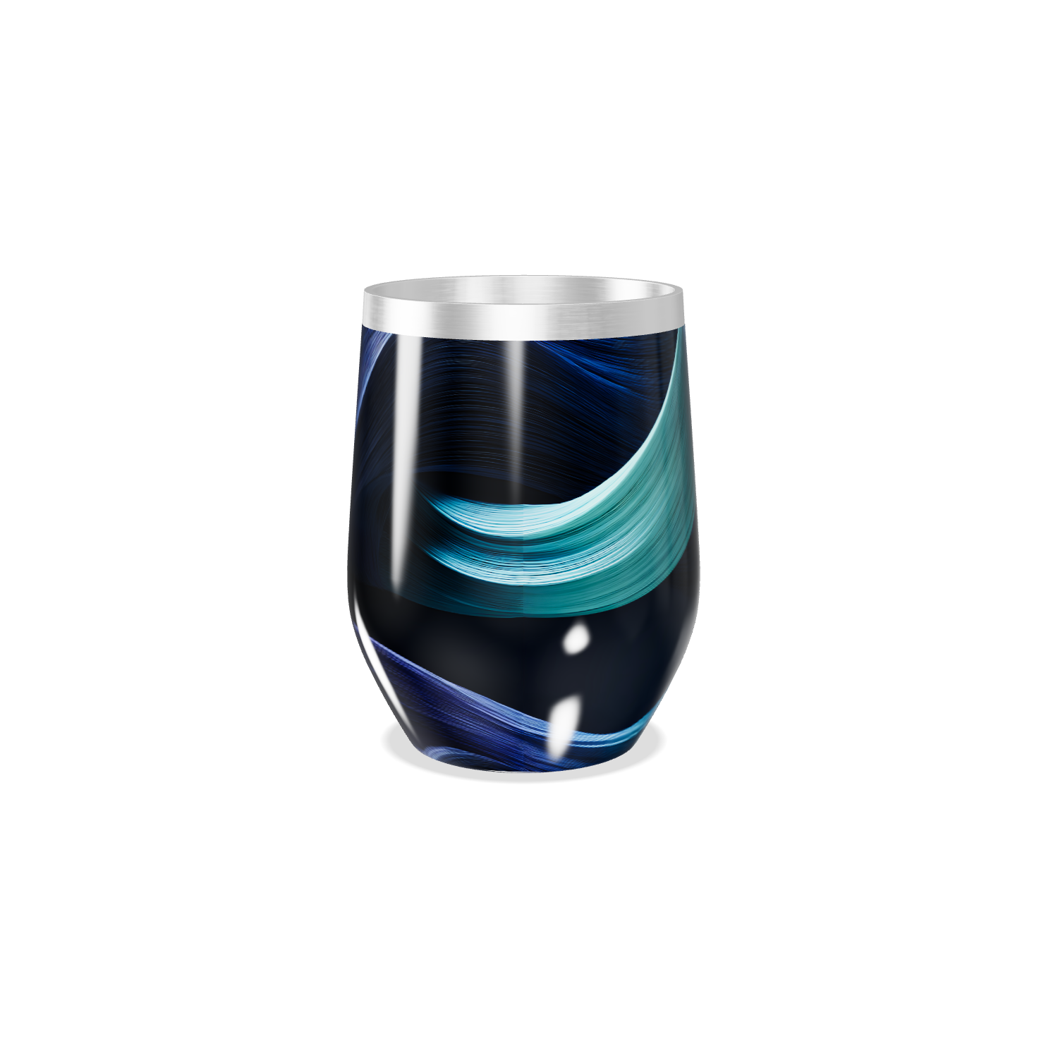 Copo Térmico Slim - Azul Preto Aço Inox