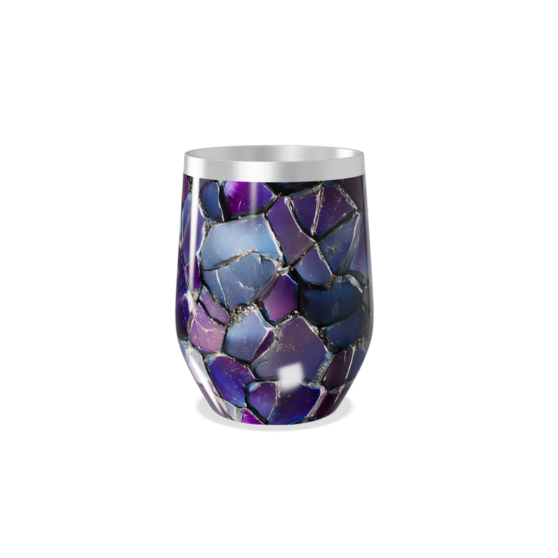 Copo Térmico Slim - Estampa Geométrica Roxa