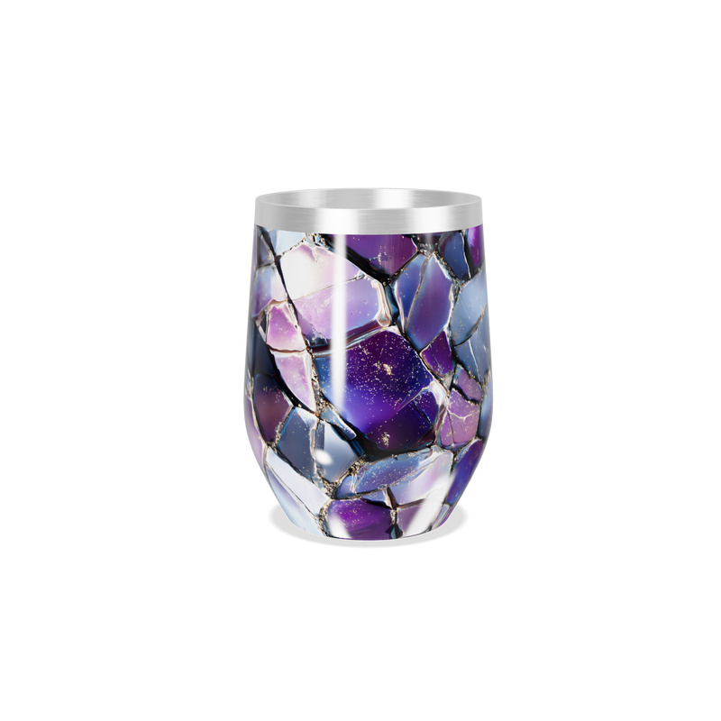 Copo Térmico Slim - Estampa Geométrica Roxa