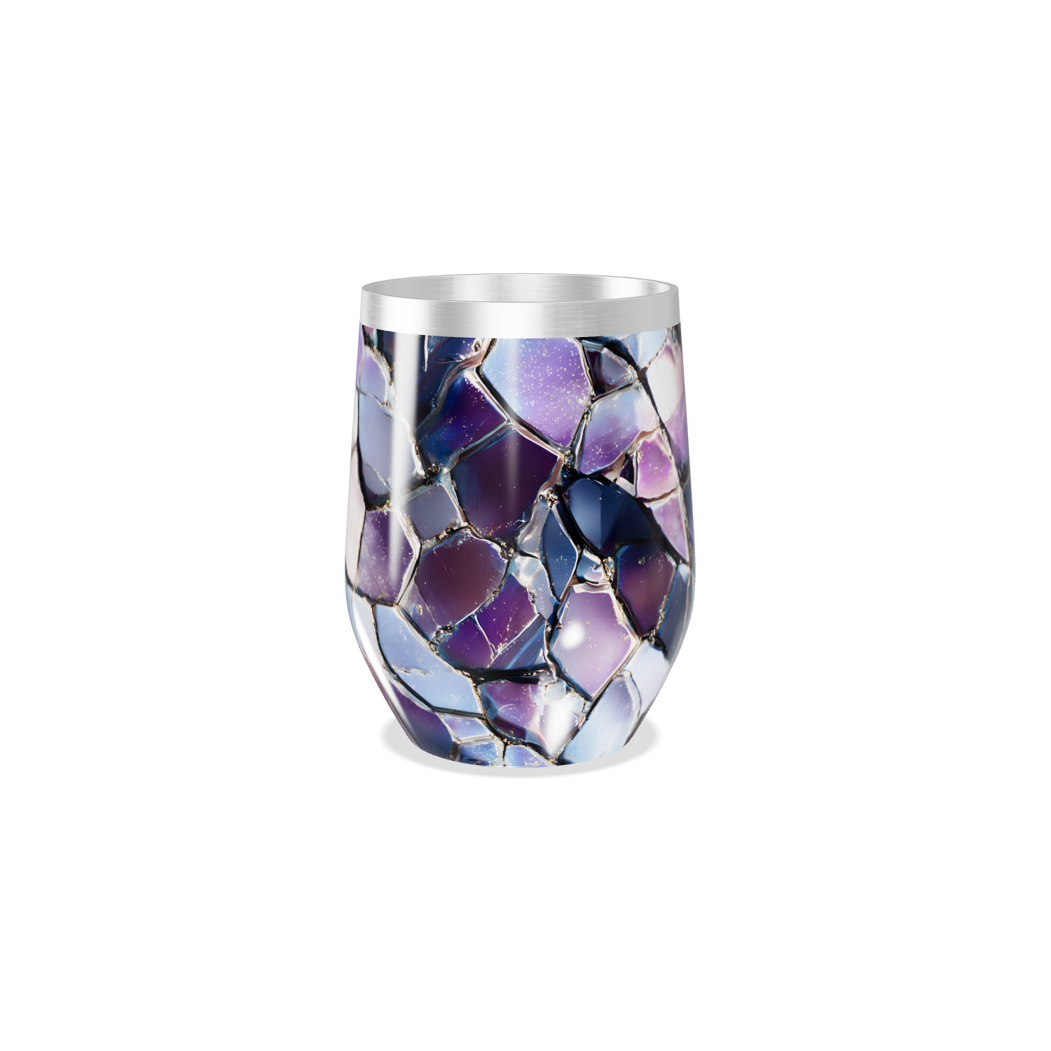 Copo Térmico Slim - Estampa Geométrica Roxa