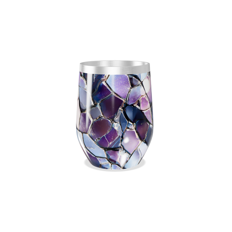 Copo Térmico Slim - Estampa Geométrica Roxa