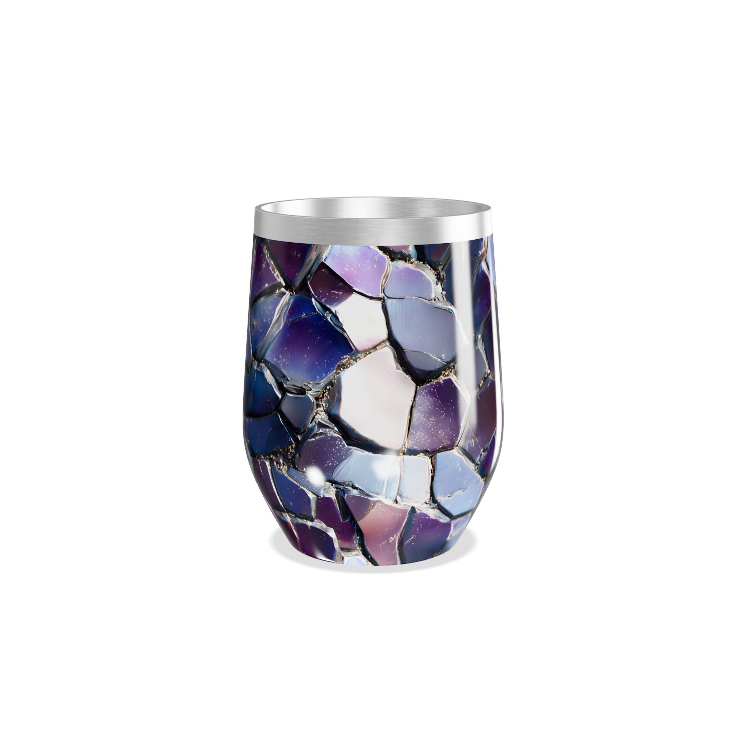 Copo Térmico Slim - Estampa Geométrica Roxa