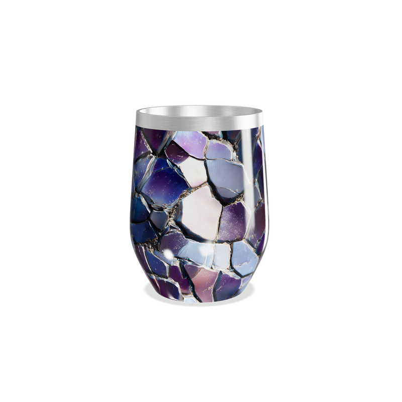 Copo Térmico Slim - Estampa Geométrica Roxa