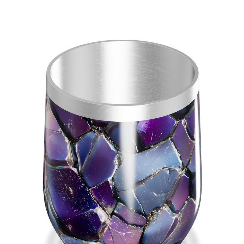 Copo Térmico Slim - Estampa Geométrica Roxa