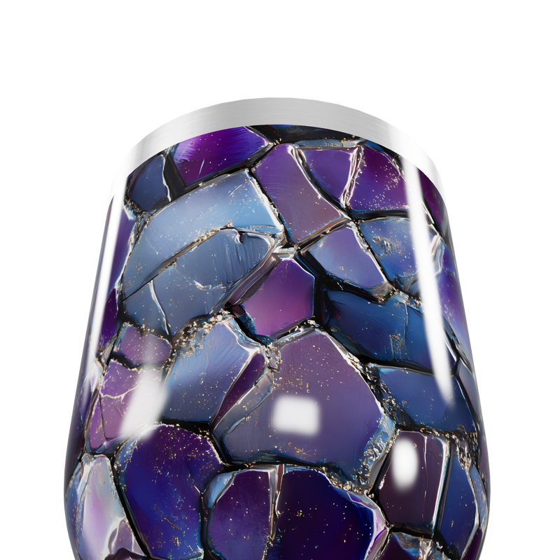 Copo Térmico Slim - Estampa Geométrica Roxa