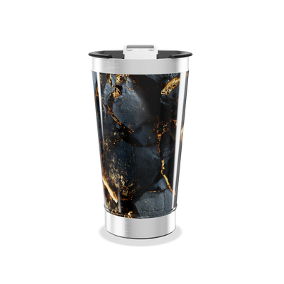 Copo Térmico - Mármore Preto e Dourado