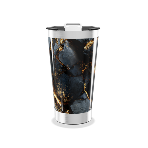 Copo Térmico - Mármore Preto e Dourado