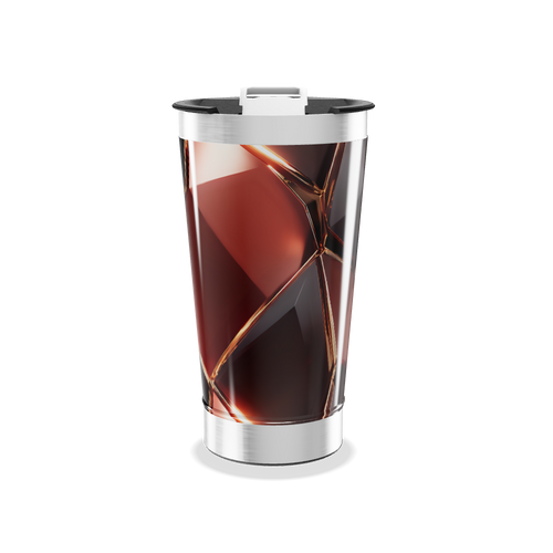 Copo Térmico - Design Geométrico Marrom