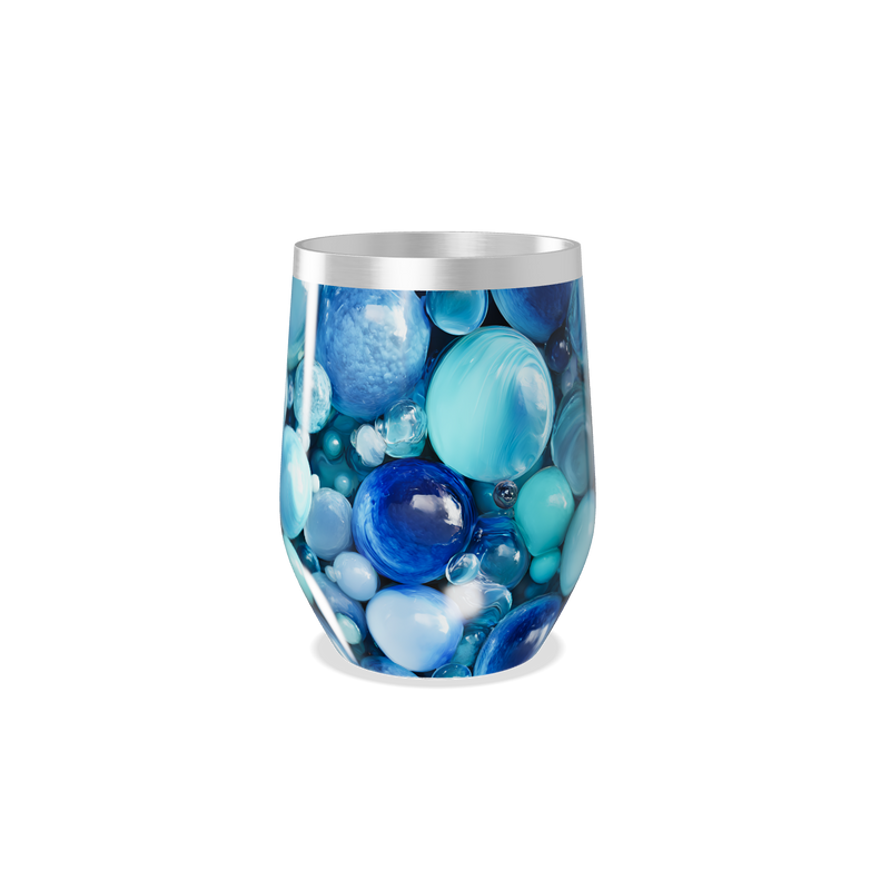 Copo Térmico Slim - Azulado com Estampa de Bolhas