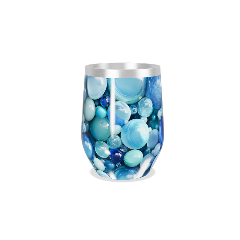 Copo Térmico Slim - Azulado com Estampa de Bolhas