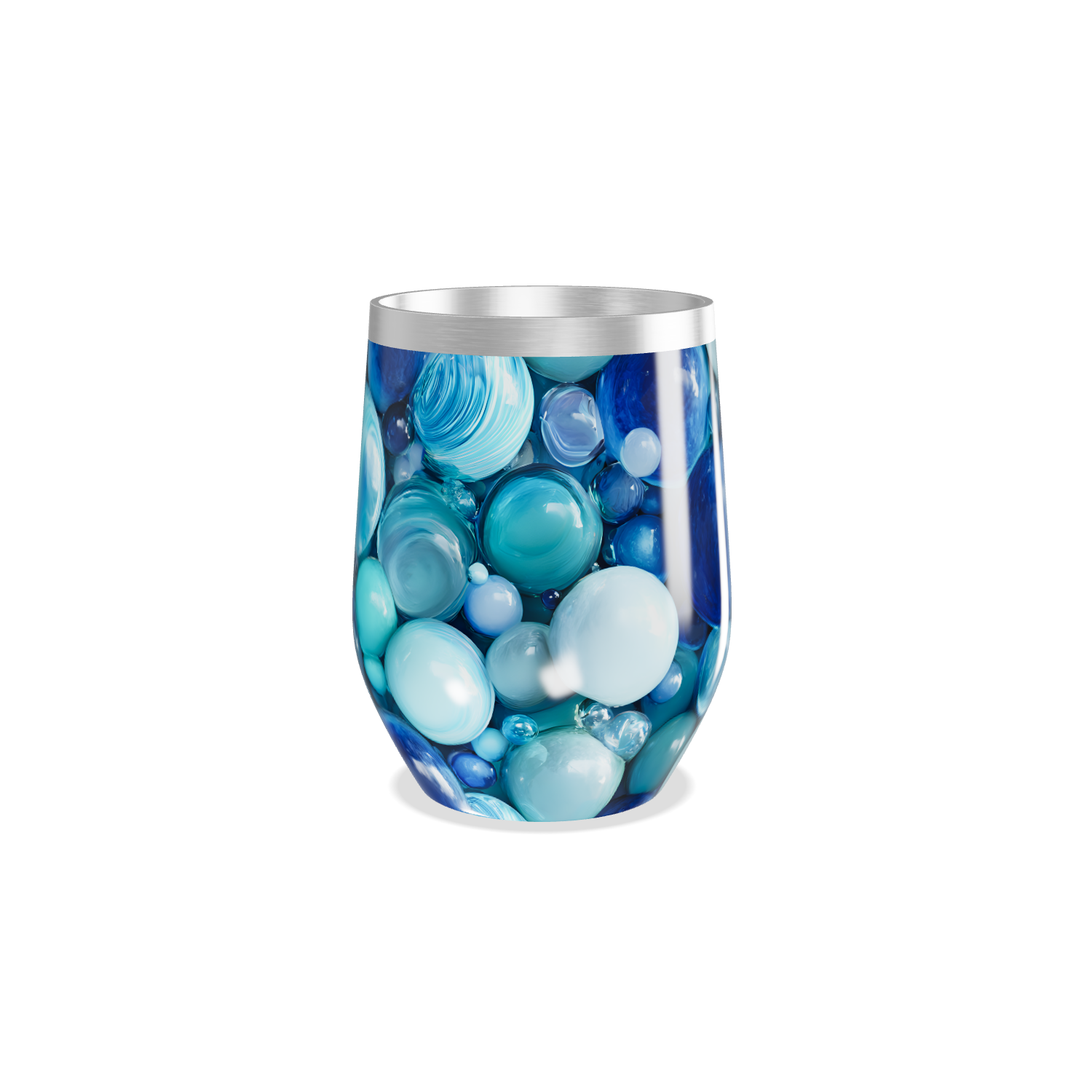 Copo Térmico Slim - Azulado com Estampa de Bolhas