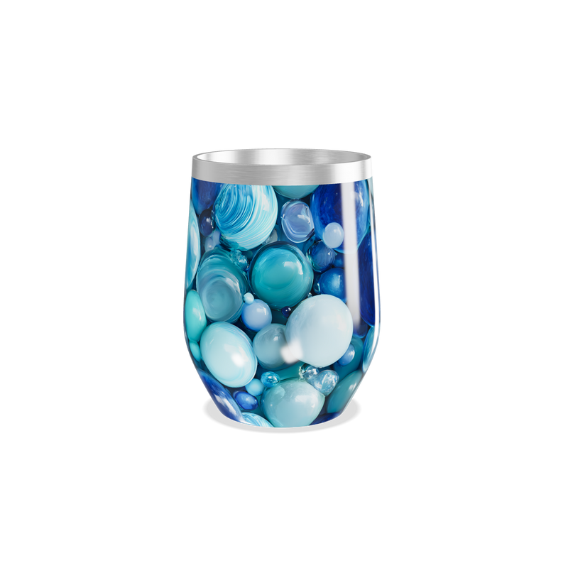 Copo Térmico Slim - Azulado com Estampa de Bolhas