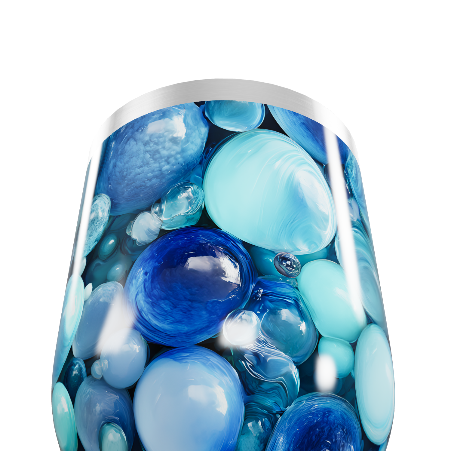 Copo Térmico Slim - Azulado com Estampa de Bolhas