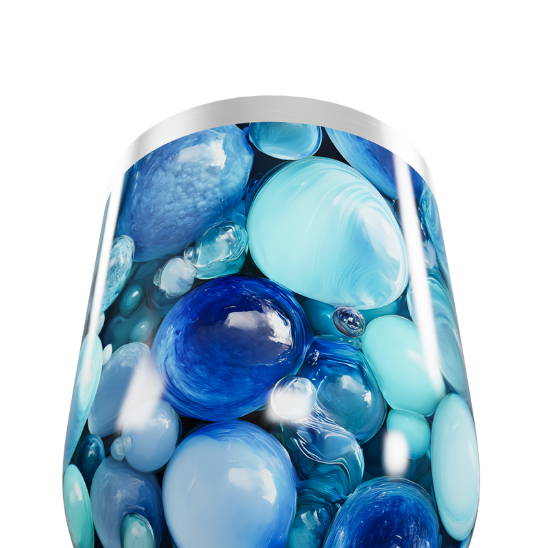 Copo Térmico Slim - Azulado com Estampa de Bolhas