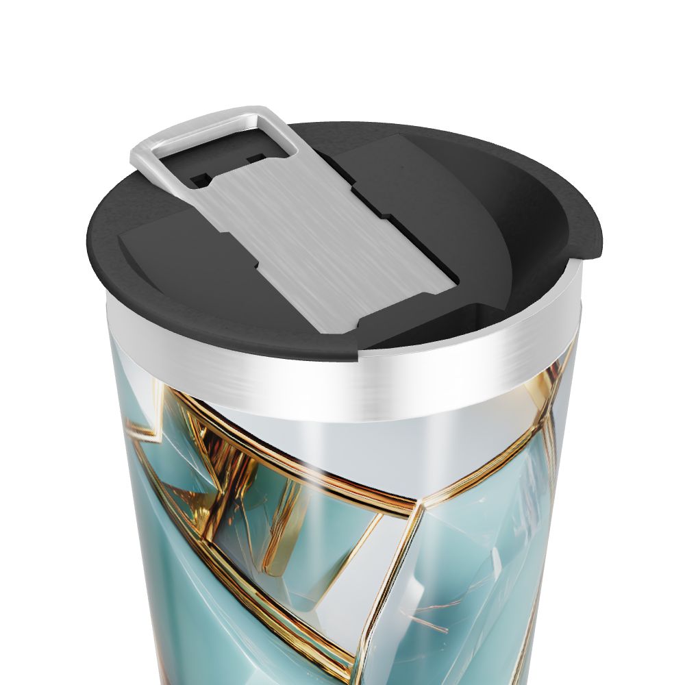 Copo Térmico - Cristais Azul e Dourado