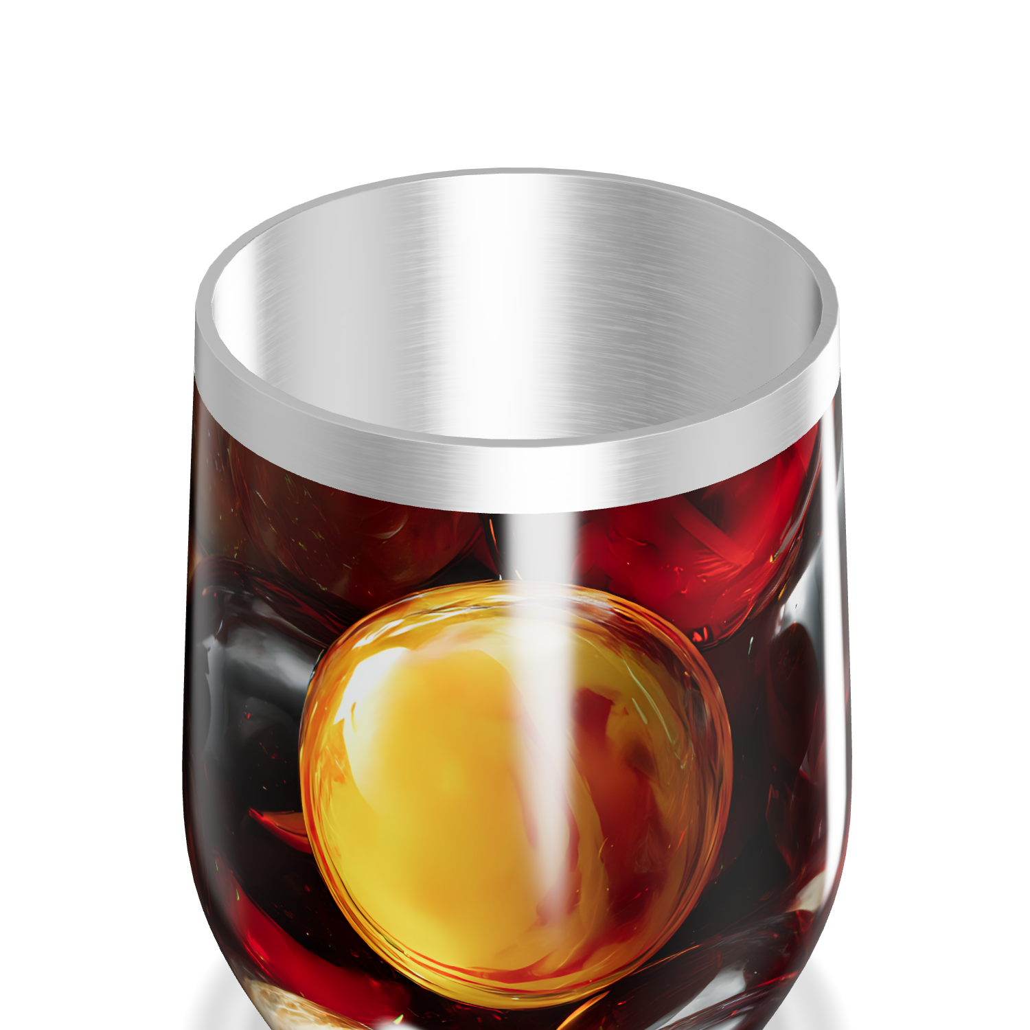 Copo Térmico Slim - Transparente com Gelo Colorido