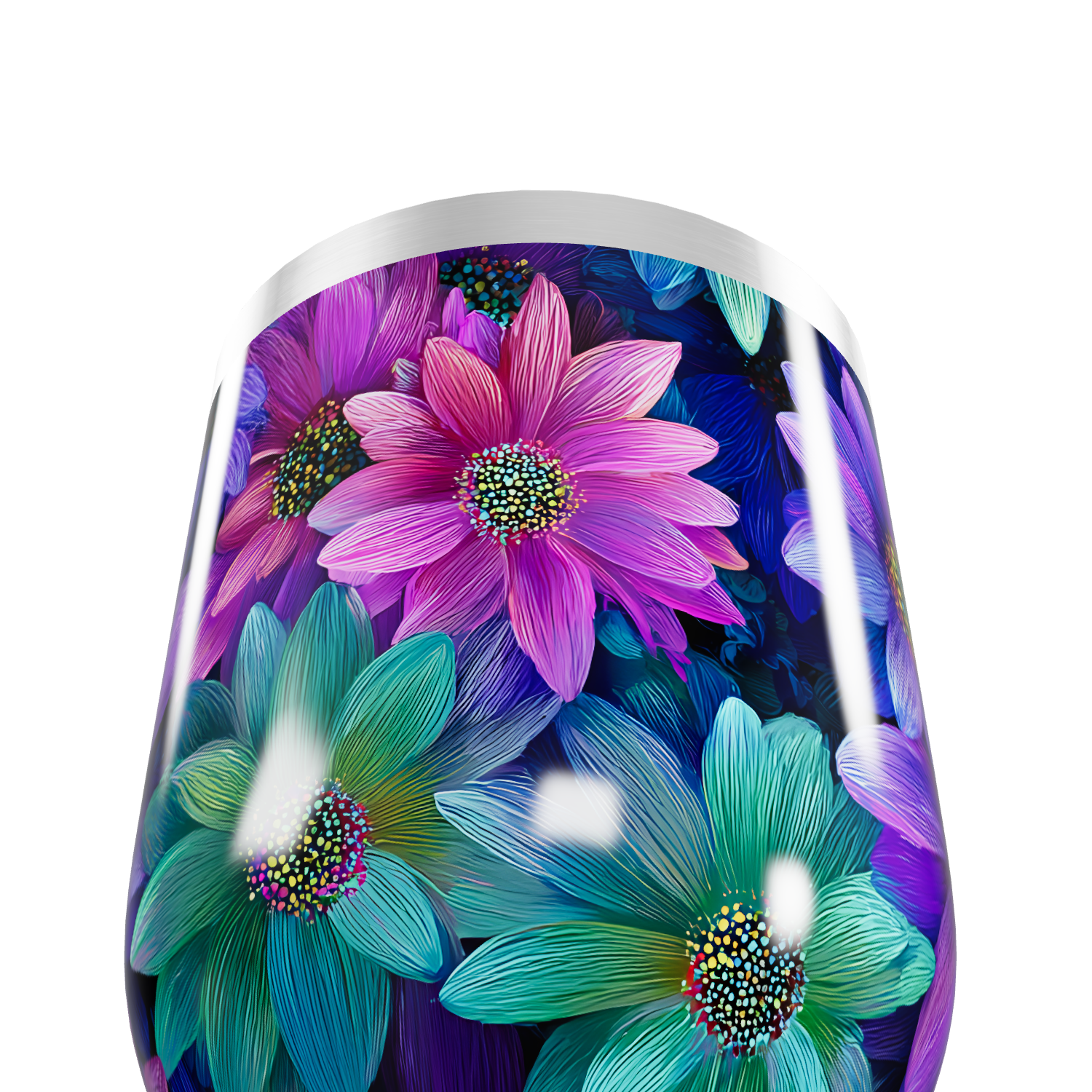 Copo Térmico Slim - Floral Colorido Inox